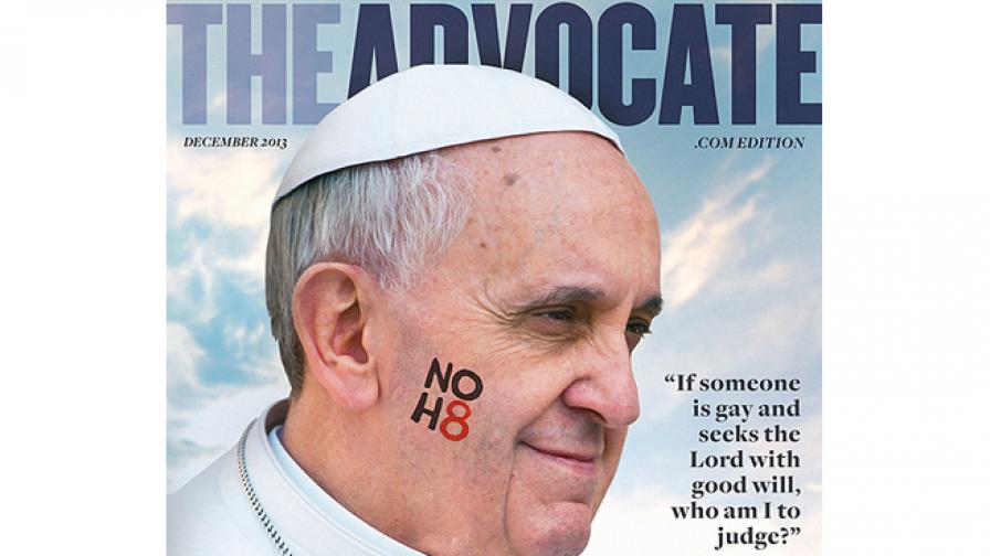 Папата на корицата на списание Ди Адвокейт