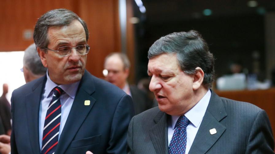 Гръцкият премиер Андонис Самарас и председателят на ЕК Жозе Барозу